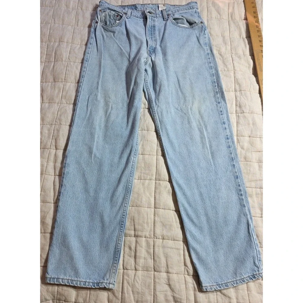 Vtg Levis 550 Jeans Mens 36x32 Blue Denim Red Tab Relaxed Light Wash‎ Y2K